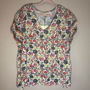 Cynthia Rowley Floral V-Neck Women's Top